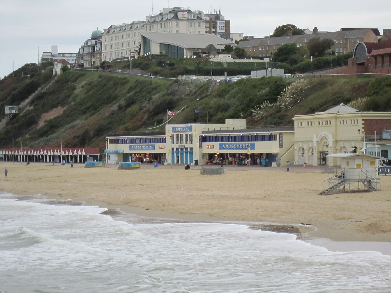 Bournemouth beach and promenade in summer
