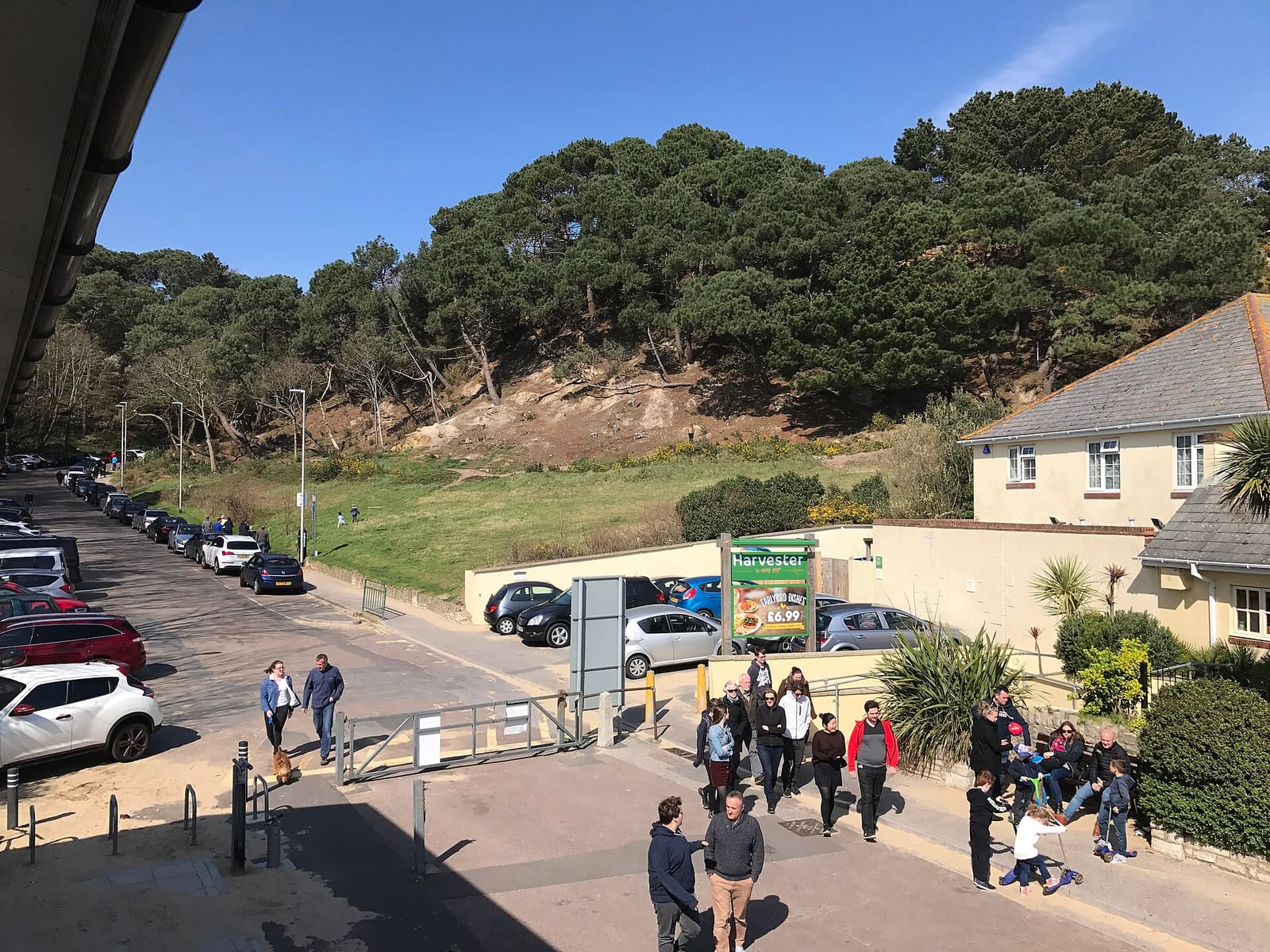 Durley Chine seafront and promenade below the cliffs