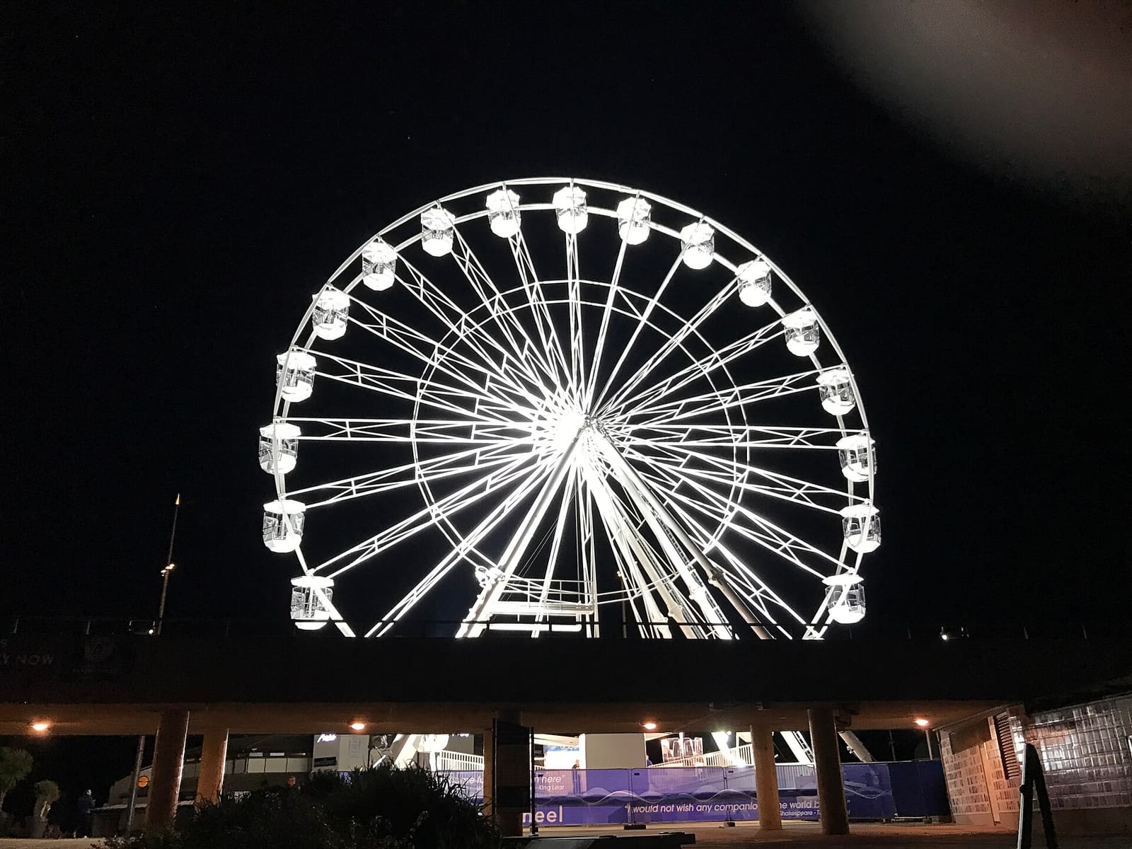 Bournemouth town centre lit up on a night out