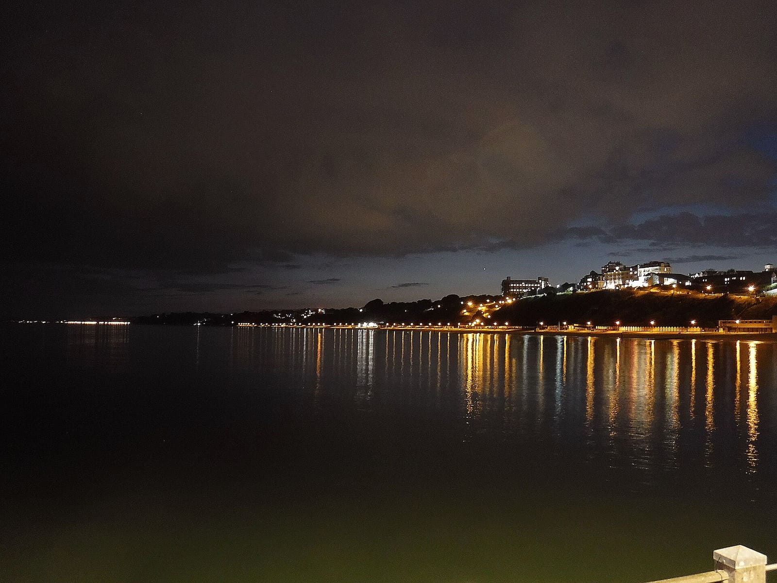 The seafront at Bournemouth as evening falls