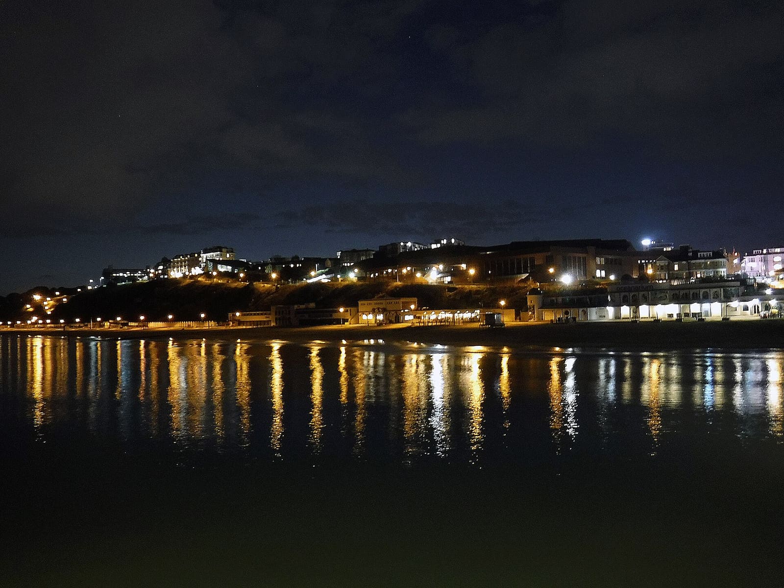 Bournemouth seafront and pier at dusk